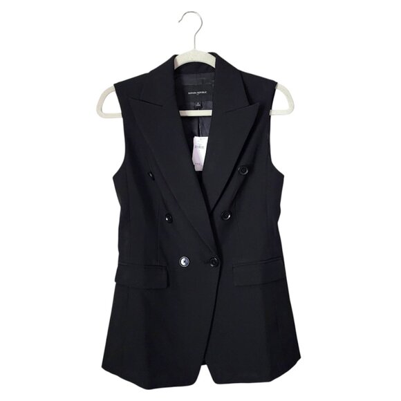 BANANA REPUBLIC Sculpted Suiting Vest in black NEW WITH TAGS size 0 - Picture 2 of 9